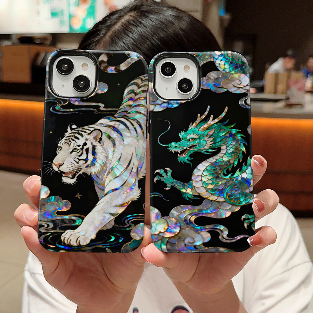 Phone Cases Mous - Stylish Tiger Dragon Marble Texture Printed