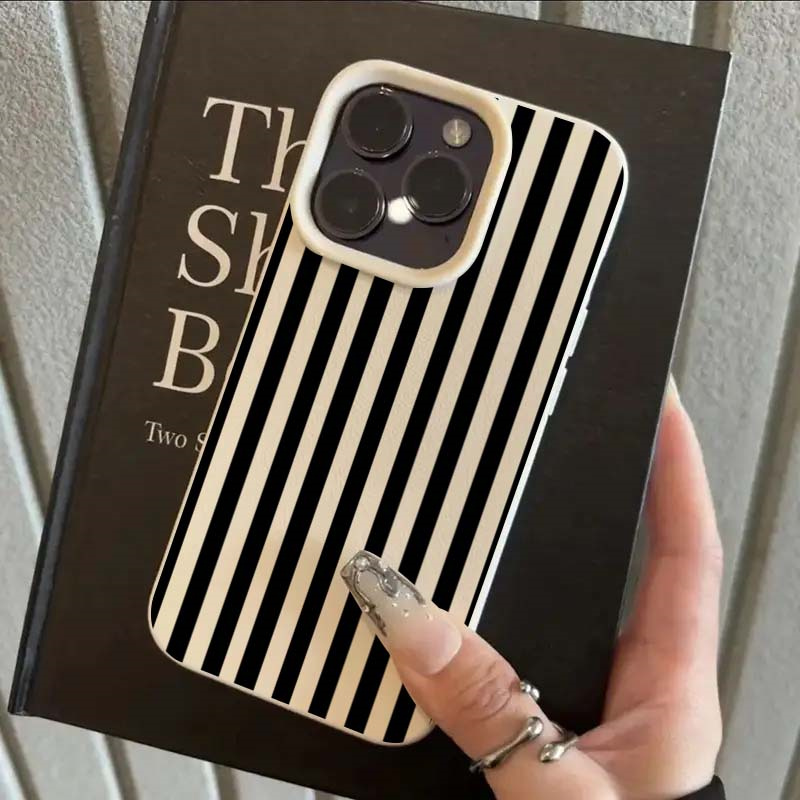 Phone Cases Durable - Colorful Striped Minimalist INS Couple Phone