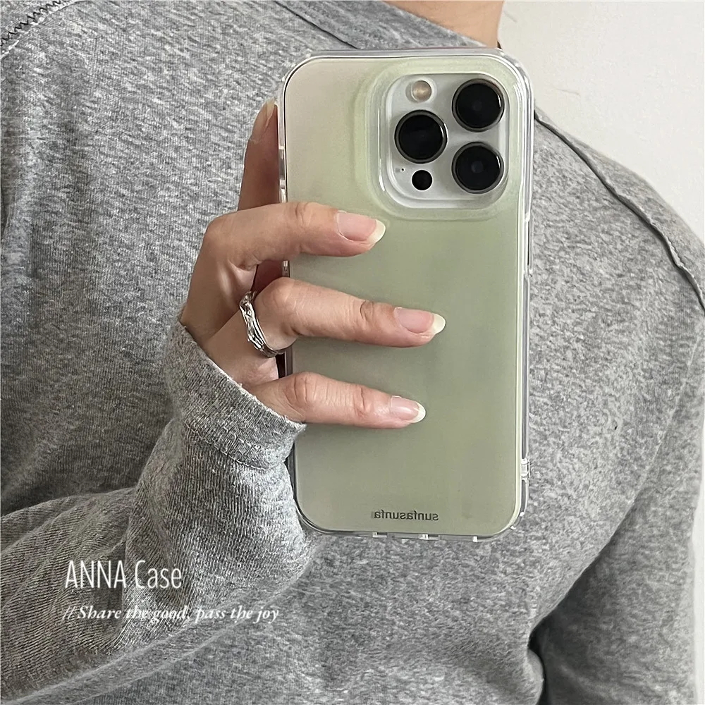 Phone Cases Drop Proof - Minimalist Premium Summer Green Fresh Dyeing