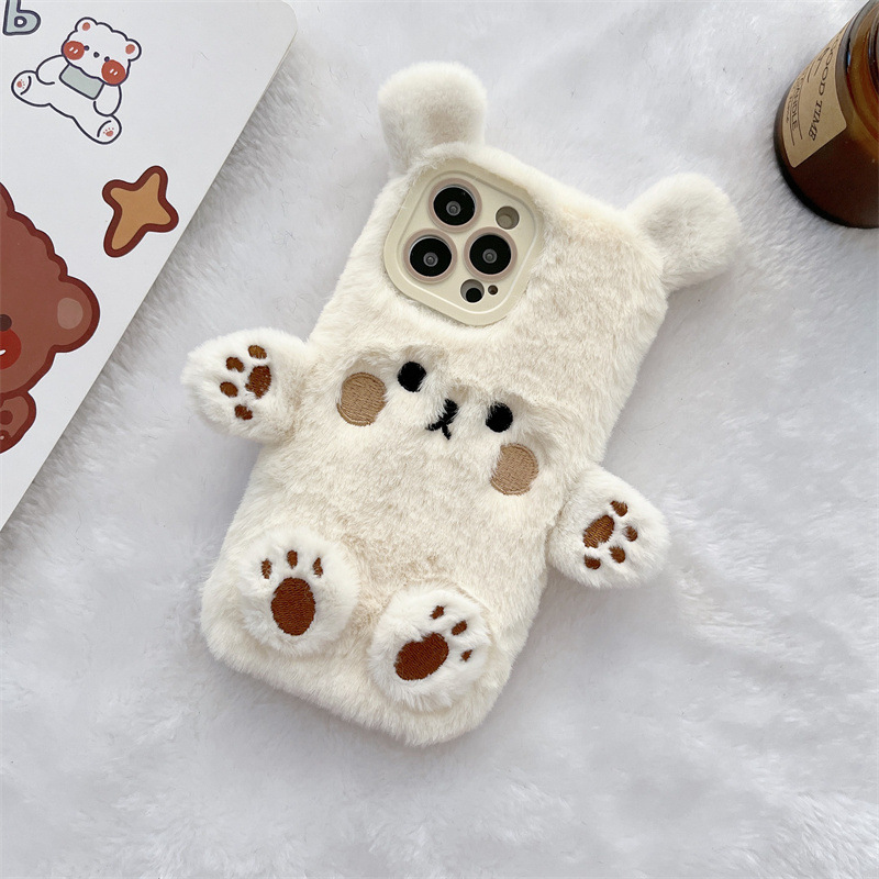 Korean 3D Cartoon Bear Fluffy  - Phone Cases Durable recensie en prijs