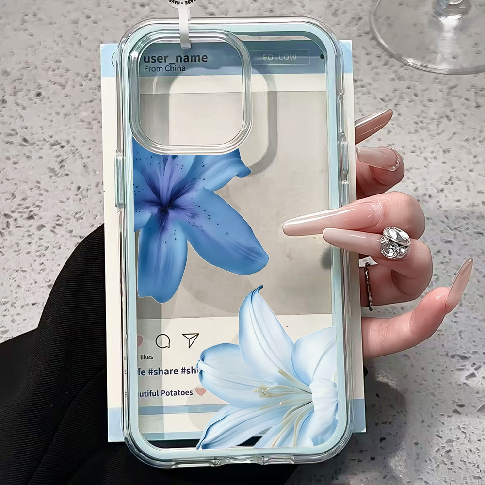 Blue Lily Flower Clear Phone C - Phone Cases Durable recensie en prijs