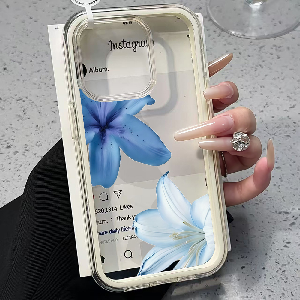 Blue Lily Flower Clear Phone C - Phone Cases Durable recensie en prijs