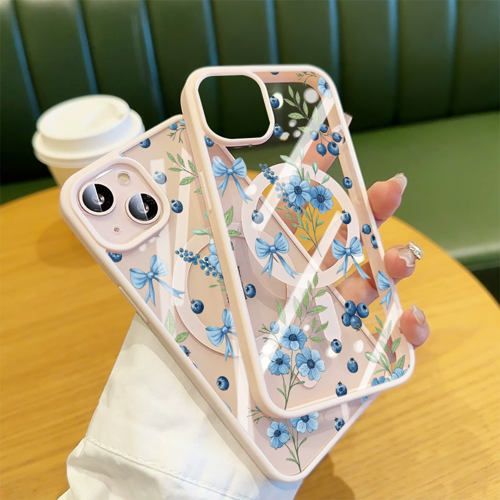 Blueberry Floral Clear Case  F - Phone Cases Durable recensie en prijs