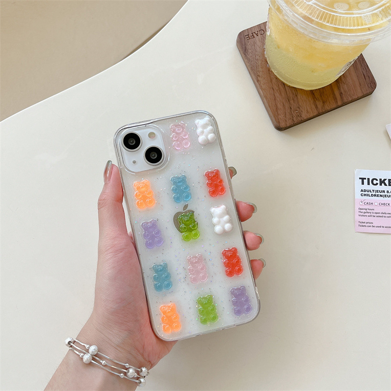 Cute 3D Colorful Bear Drop Glu - Phone Cases Drop Proof recensie en prijs
