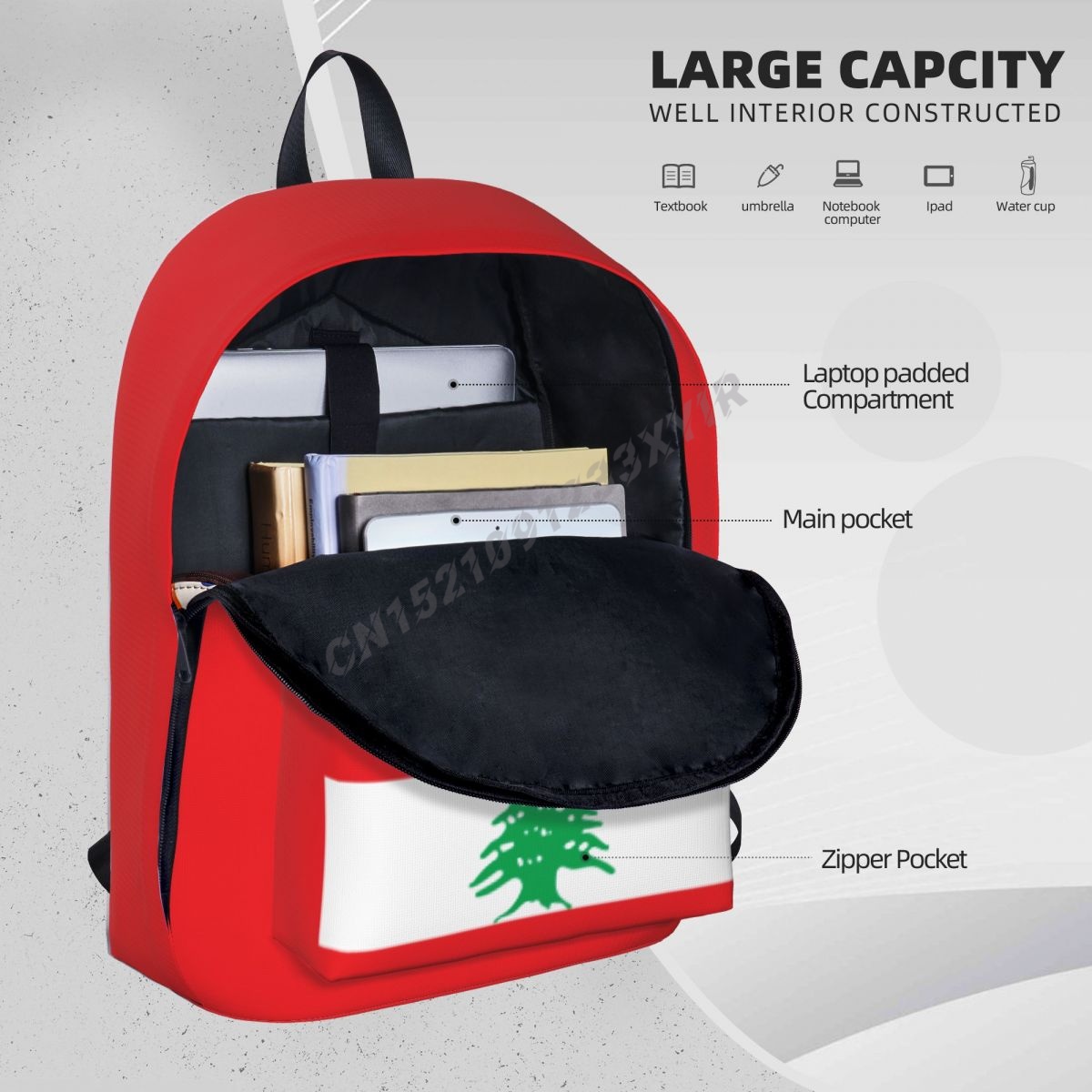 Unisex Backpack Lebanon Flag1  - Phone Cases Lebanon recensie en prijs