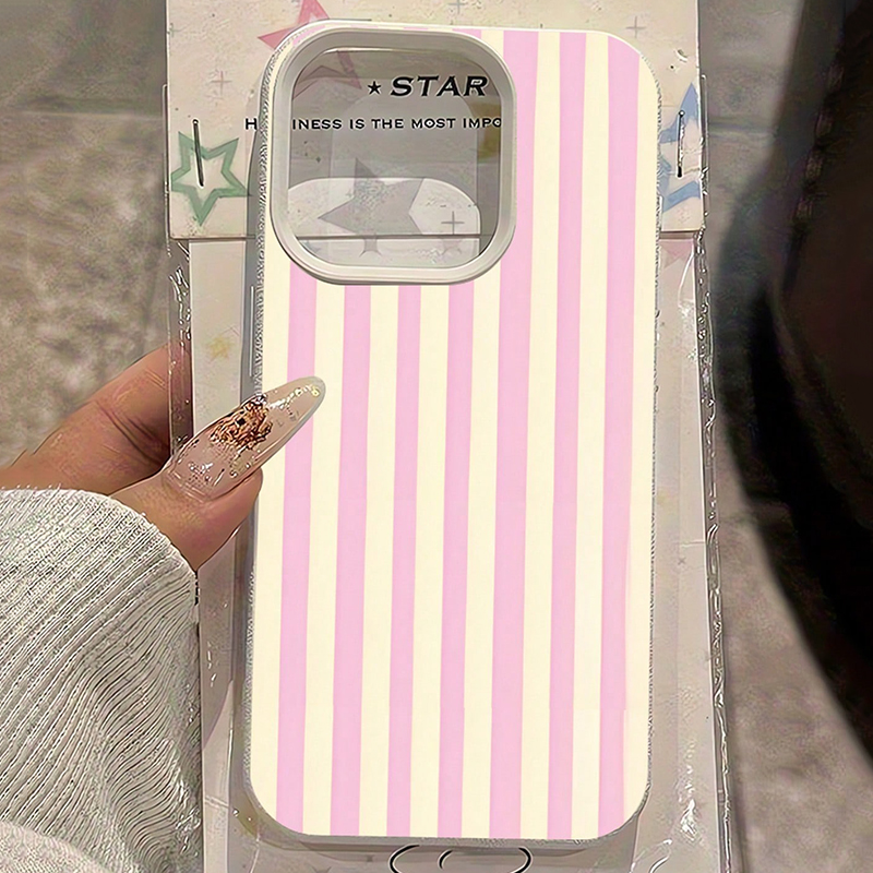 Simple Pink Vertical Striped L - Phone Cases Mous recensie en prijs