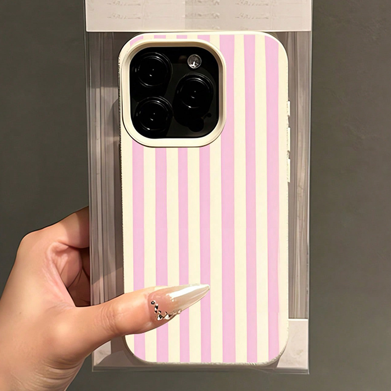 Simple Pink Vertical Striped L - Phone Cases Mous recensie en prijs