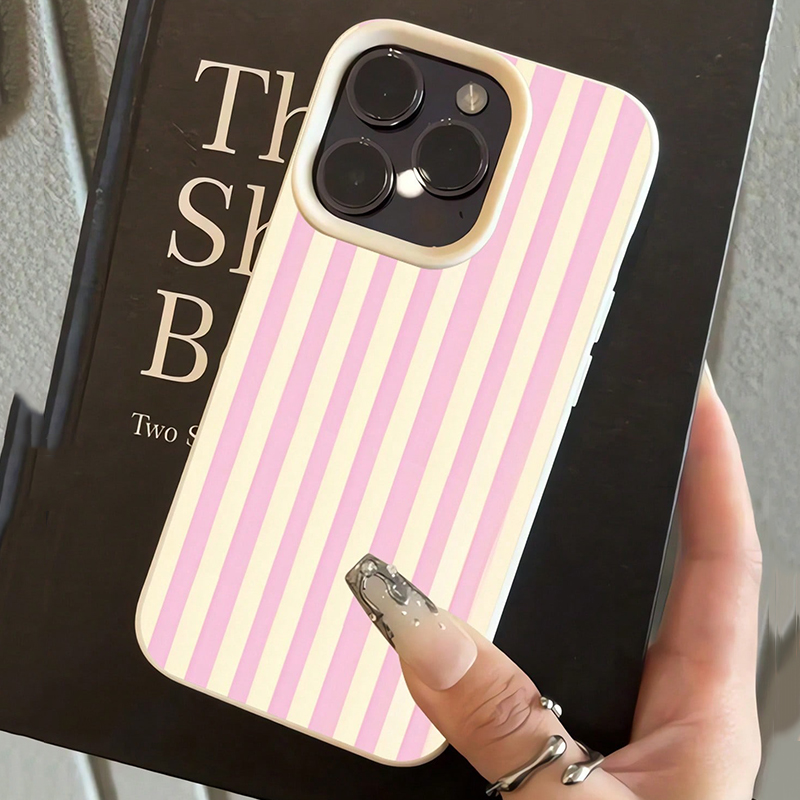 Simple Pink Vertical Striped L - Phone Cases Mous recensie en prijs