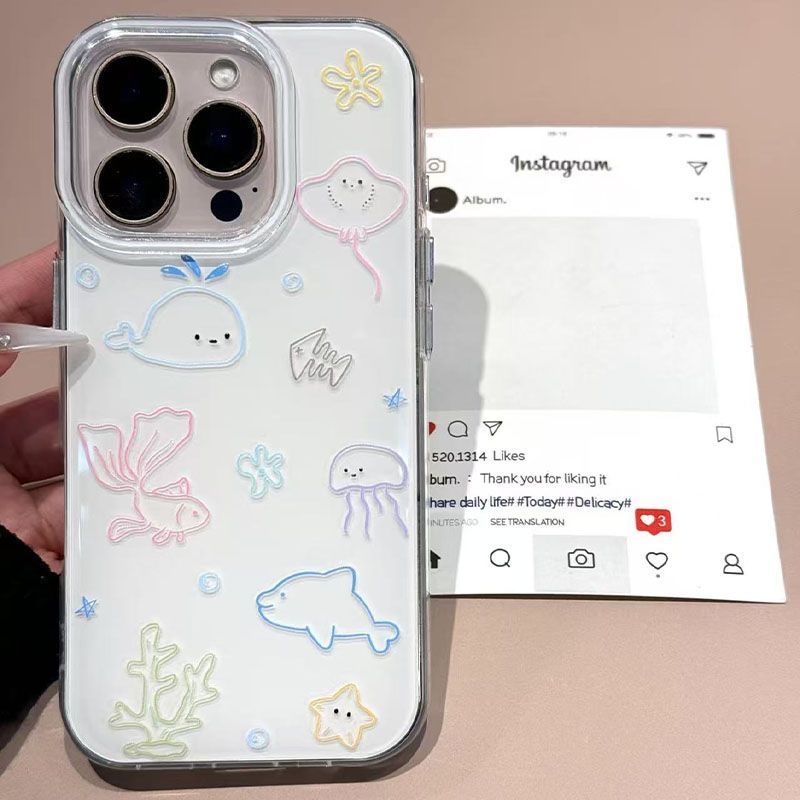 Line Drawings Of Small Seabed  - Phone Cases Drop Proof recensie en prijs