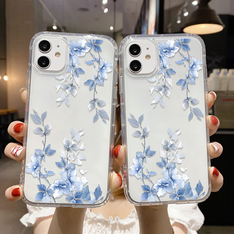 Blue Flower Transparent Phone  - Phone Cases Durable recensie en prijs