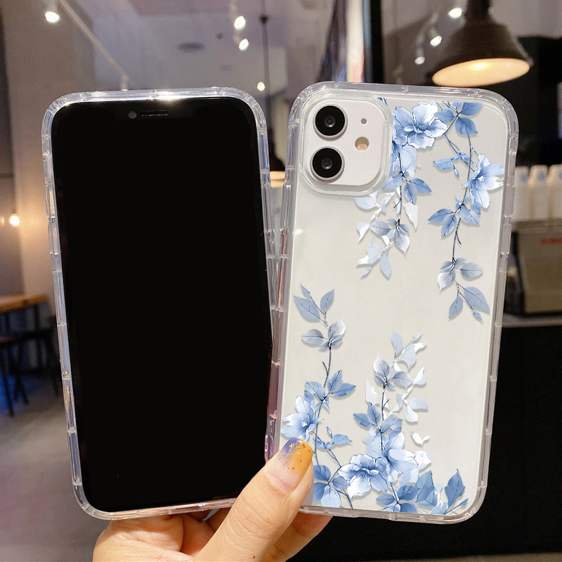 Blue Flower Transparent Phone  - Phone Cases Durable recensie en prijs