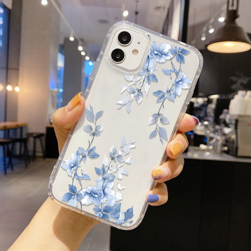Blue Flower Transparent Phone  - Phone Cases Durable recensie en prijs